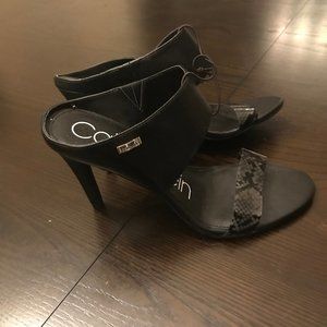 Calvin Klein size 9 34E09128 BLACK SLIP ON HEELS S
